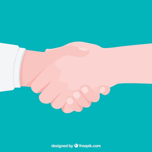 Business handshake background in flat\
style