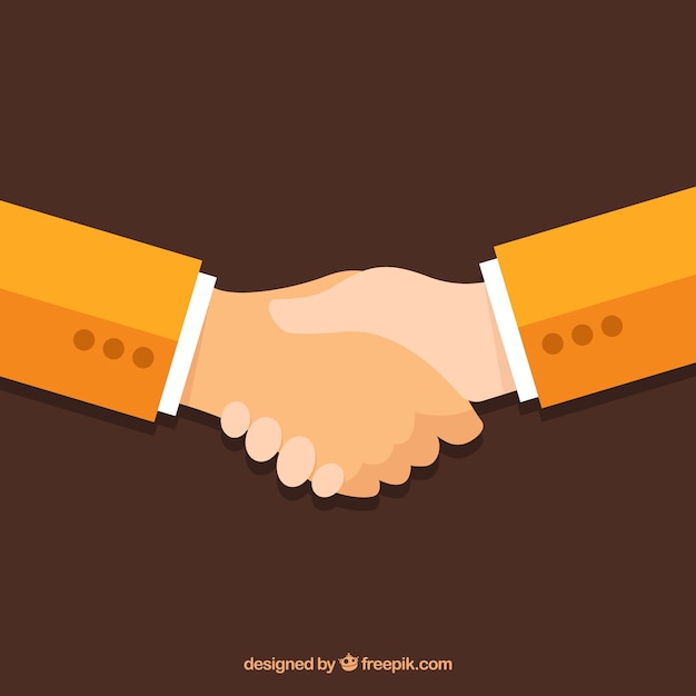 Business handshake background in flat\
style