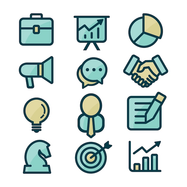 Download Free Vector | Business icons collection