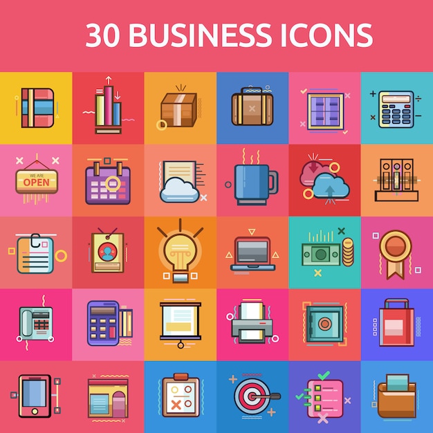 Download Business icons collectionb Vector | Free Download