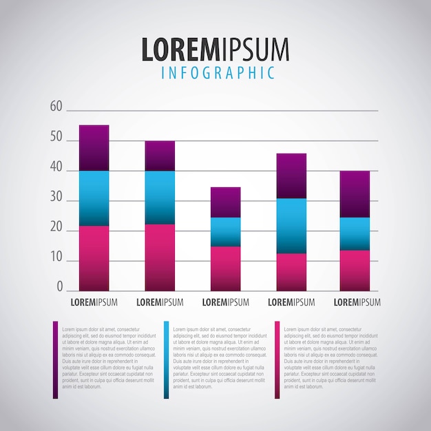 Premium Vector | Business infographic bar diagram template with options