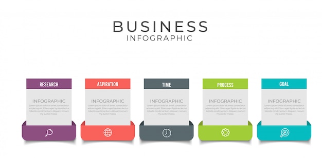 Business infographic element with options, steps Premium Vector