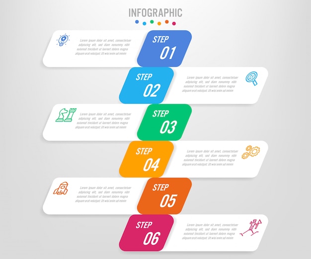 Business infographic labels template with options Premium Vector