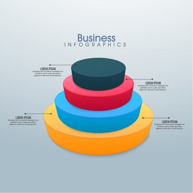 Business infographic of round chart with different colors Vector