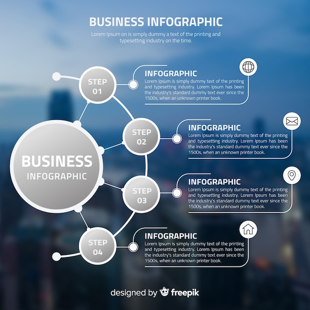 Business infographic template with photo | Free Vector