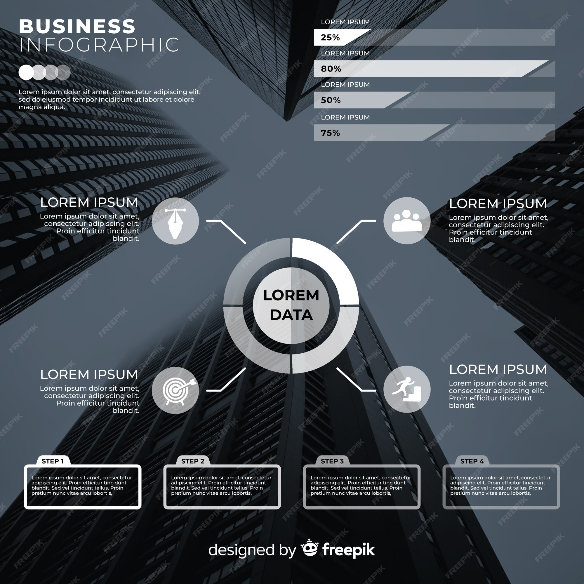 Free Vector | Business infographic with photo