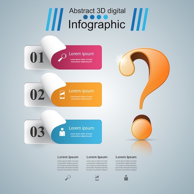 Business infographics and question mark | Premium Vector