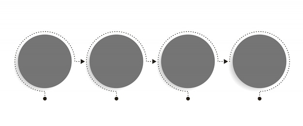 ビジネスインフォグラフィックテンプレート 4つの丸い矢印のステップ 4つの数値オプションのあるタイムライン ベクター要素 プレミアムベクター