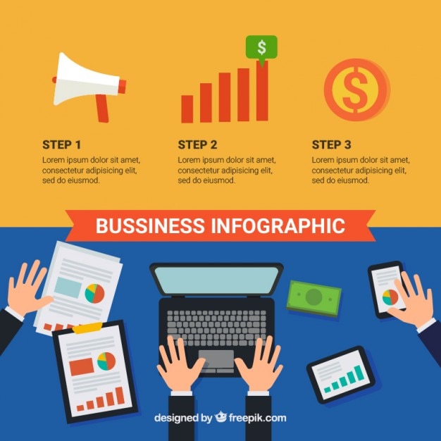 Free Vector | Business Infographics With Charts