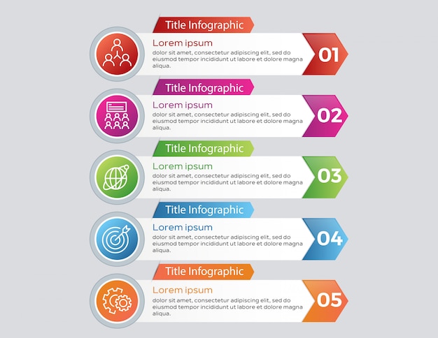Premium Vector Business Infographics With Five Steps 2309