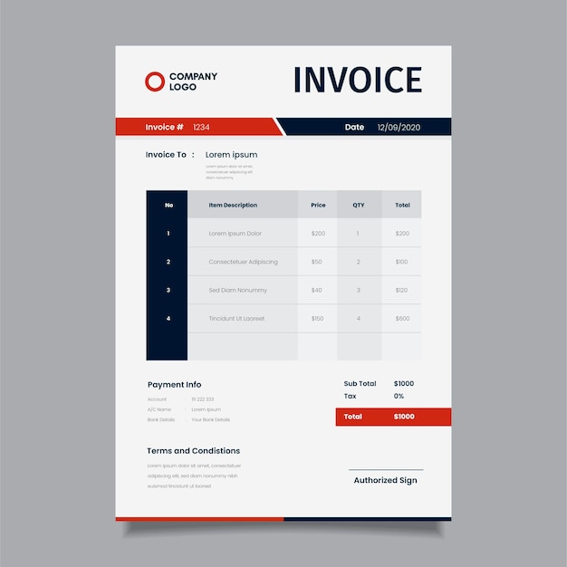 Electrician Invoice Template Free from image.freepik.com