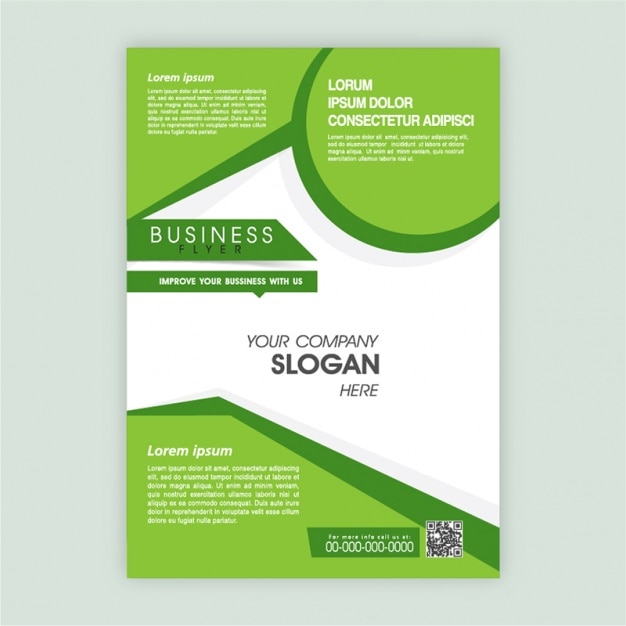 Premium Vector | Business leaflet with green shapes