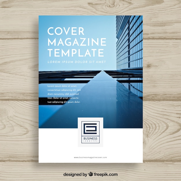 Business magazine cover template with photo | Free Vector