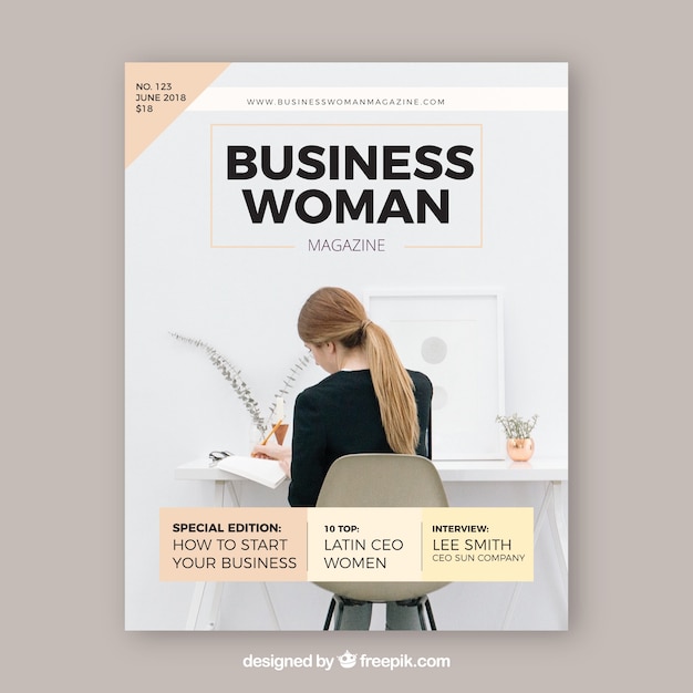 Business magazine with image