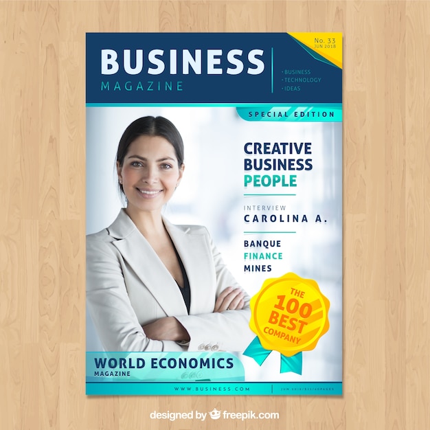 Business magazine with image