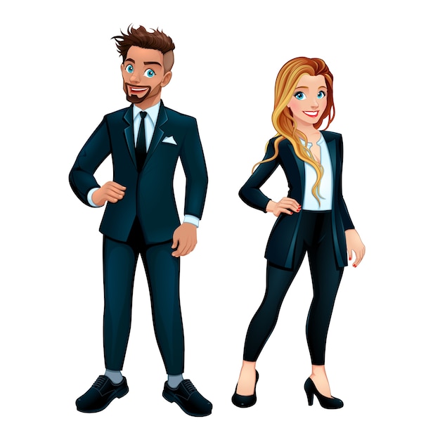 Download Business man and woman characters Vector | Premium Download