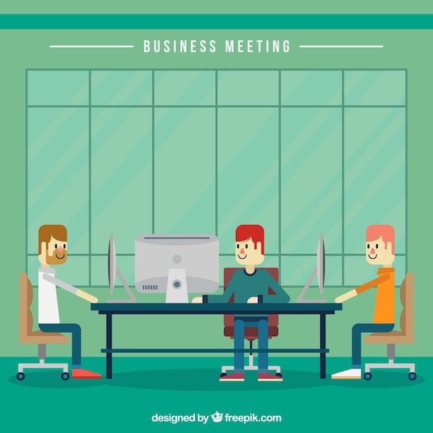 Business meeting in flat design