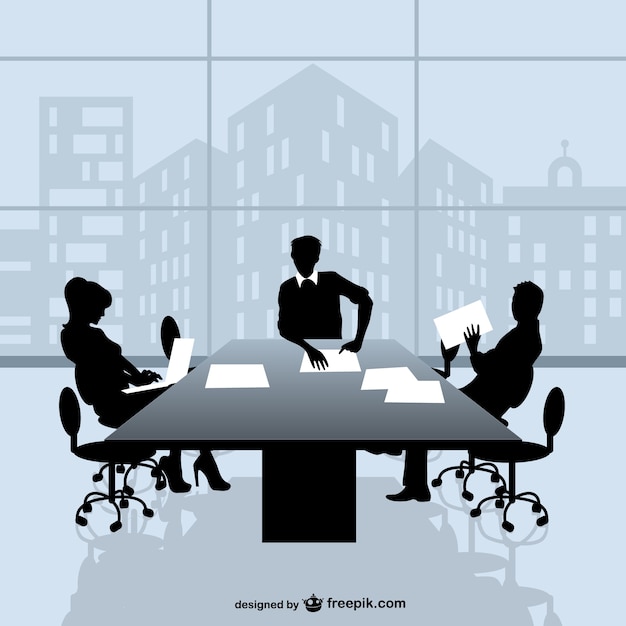 Business meeting silhouettes