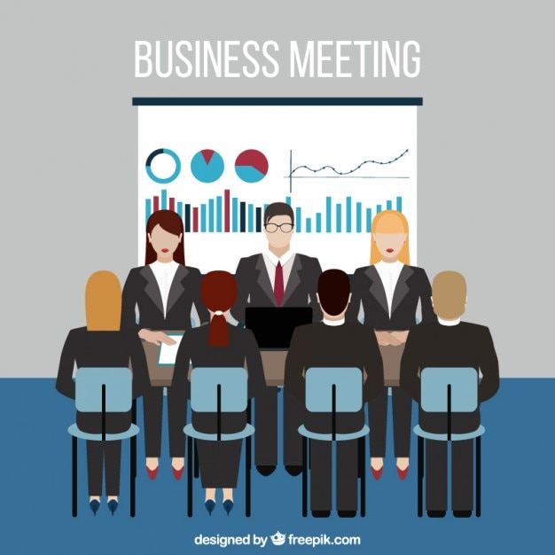 Business meeting with presentation