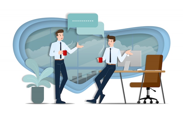 Business men discussing each other. Premium Vector