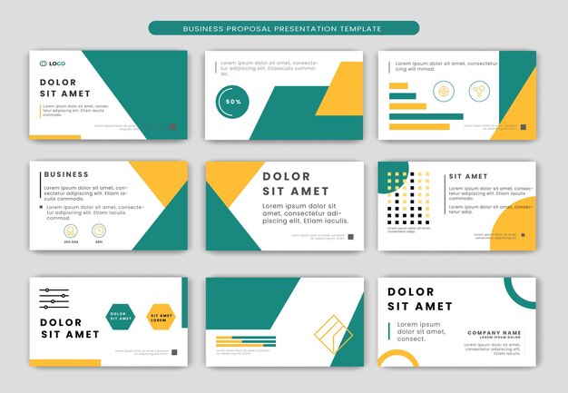 Premium Vector | Business Minimal Slides Presentation Template