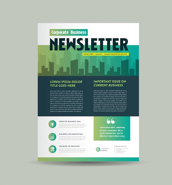 Premium Vector Business Newsletter Cover Design Journal Design Monthly Or Annual Report Design