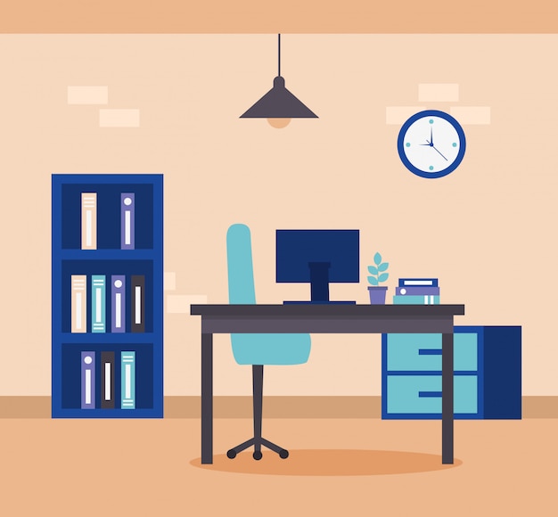 Free Vector | Business office desk