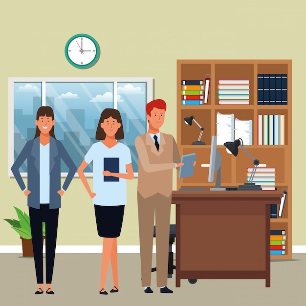 Premium Vector | Business people avatar cartoon characters in the office