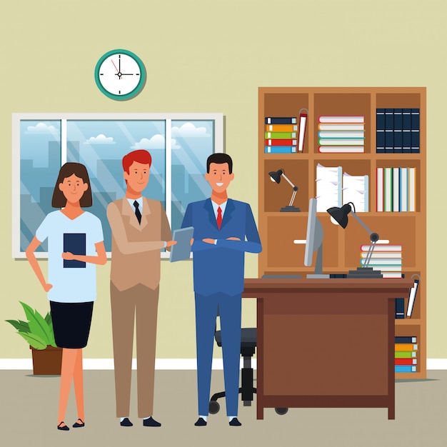 Premium Vector | Business people avatar cartoon characters in the office