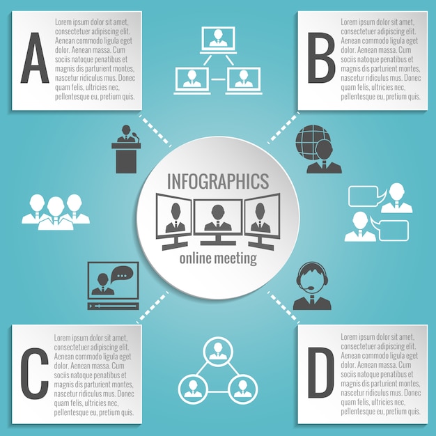 Business people meeting infographics template Free Vector