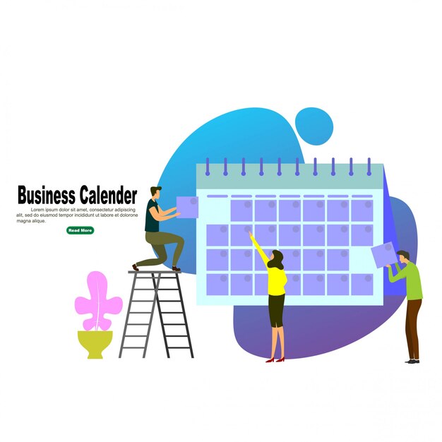 Business people planning and scheduling operation calendar Vector