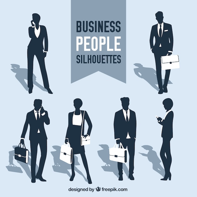 Business people silhouettes collection