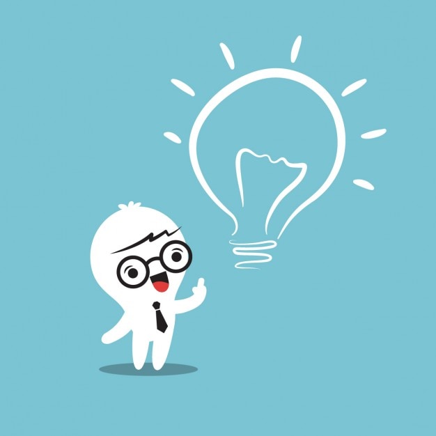 Download Business person cartoon with a light bulb Vector | Free Download