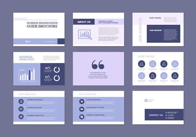 Premium Vector | Business Presentation Guide Template