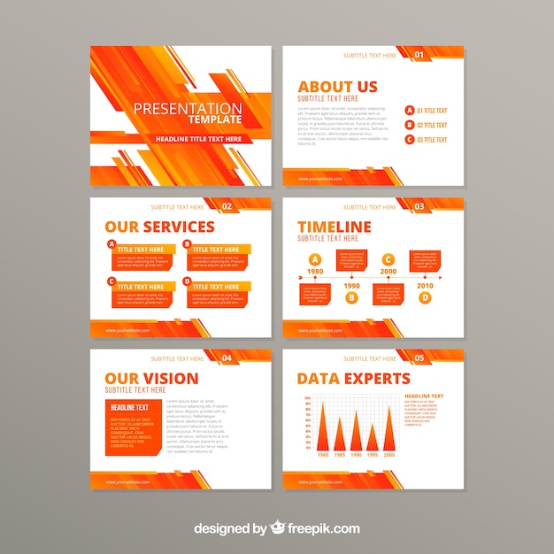 Business presentation template in flat style Free Vector Business presentation template in flat style Free Vector