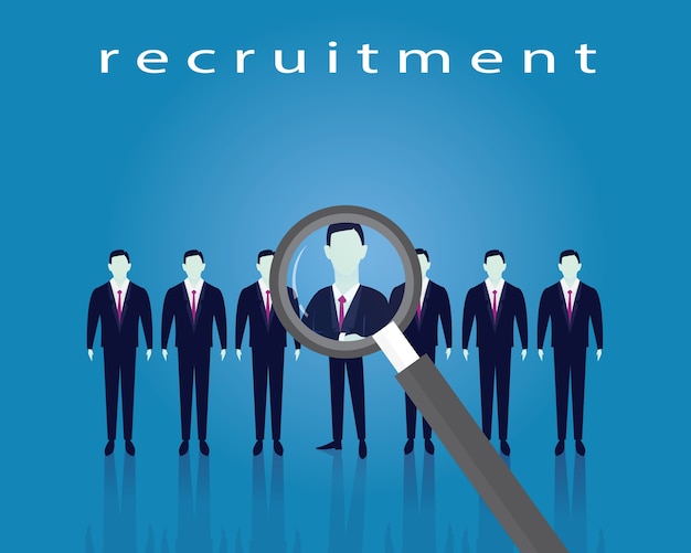 Premium Vector | Business recruitment concept selecting businessman