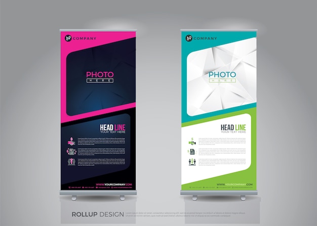 Premium Vector | Business roll up for technology concept layout for ...