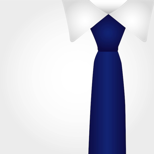 青いネクタイの背景ベクトルのイラストのビジネスシャツ プレミアムベクター