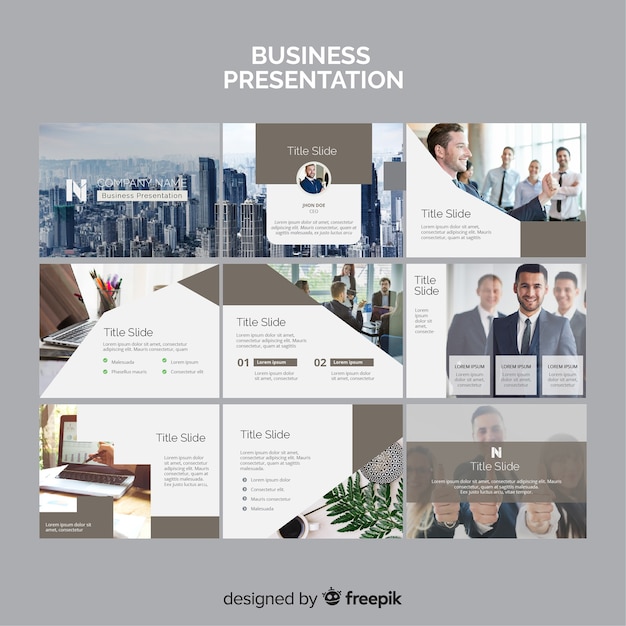 Free Vector | Business slide presentation template