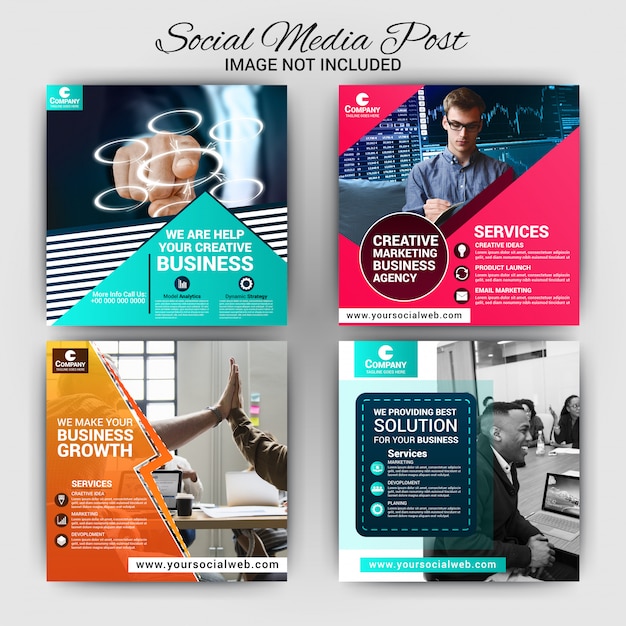 Premium Vector Business social media post template