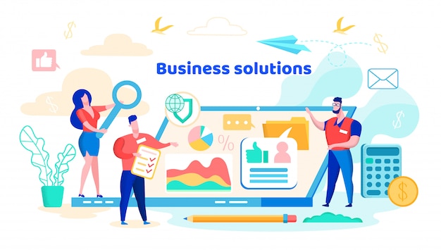 Premium Vector | Business solutions banner