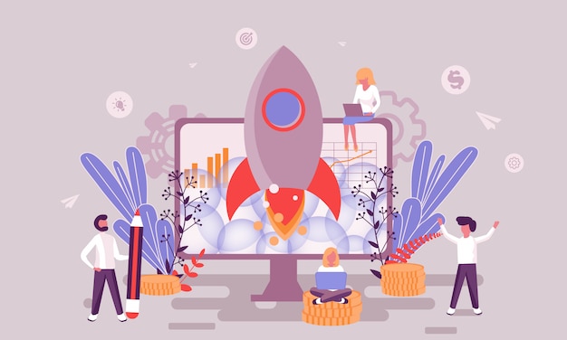 Business startup illustration Premium Vector