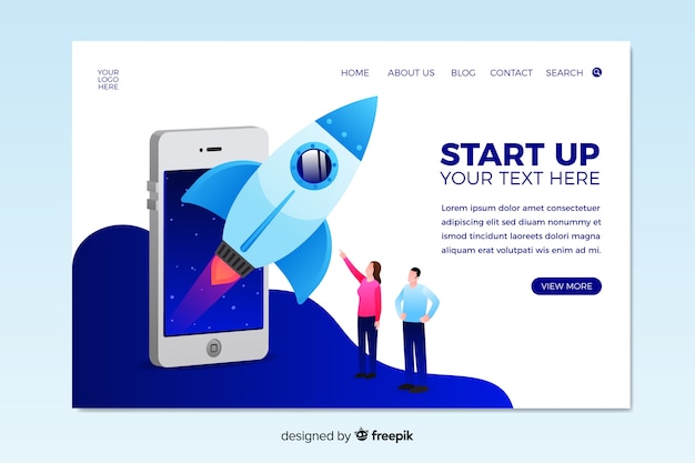 Free Vector | Business startup landing page