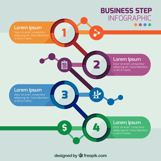 Free Vector Business step infographic template