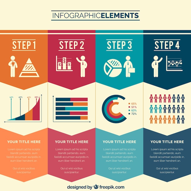 Free Vector Business Steps Infographic 7188