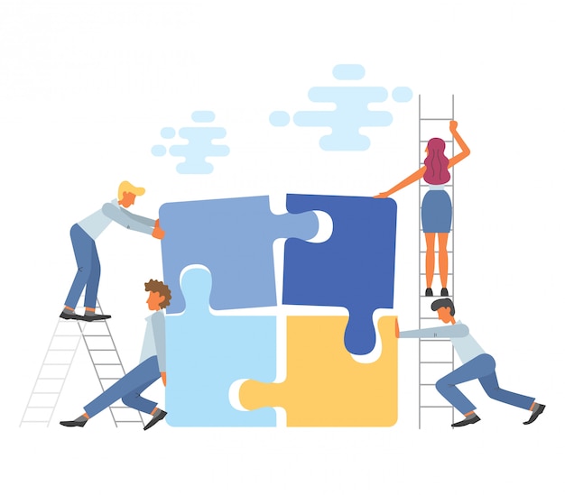 Premium Vector | Business teamwork concept in flat style illustration