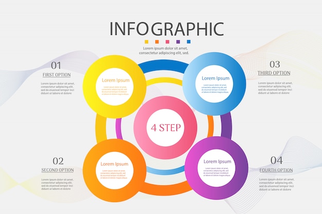 Premium Vector Business Template 4 Options Or Steps Infographic Chart Element 6223