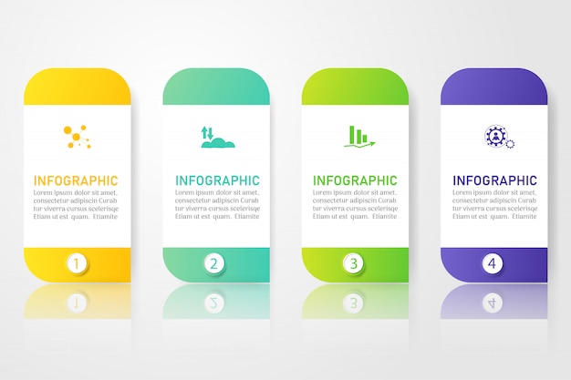 Business template 4 options or steps infographic chart element. Premium Vector