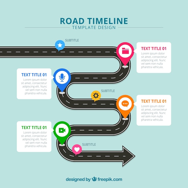 Free Vector | Business timeline concept with road