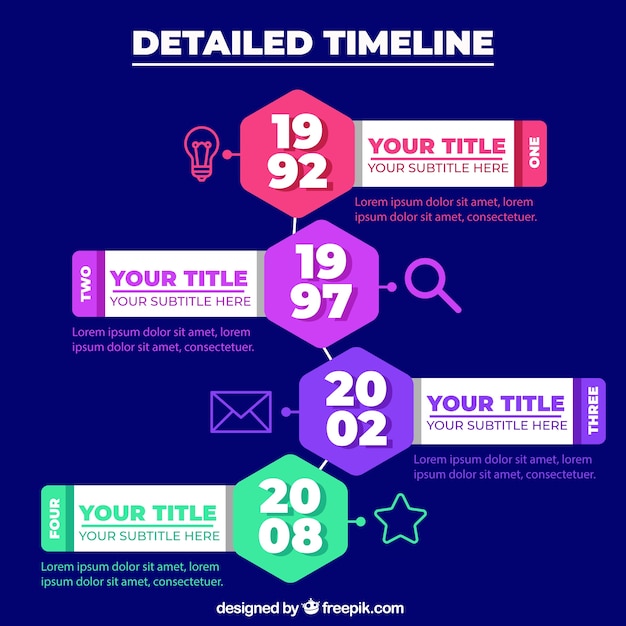 Business timeline template with infographic style Free Vector